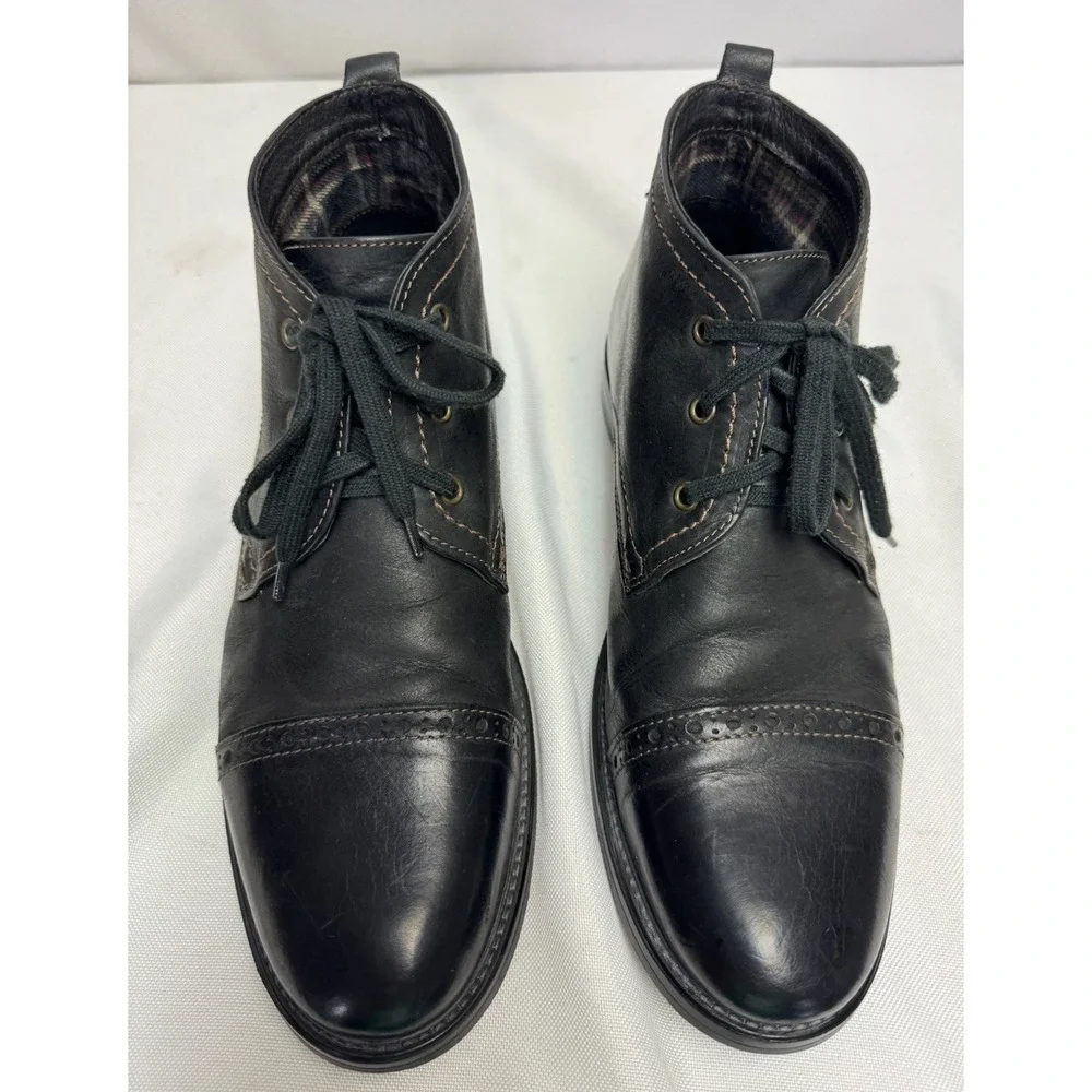 Men's Johnston & Murphy Black Leather Chukka Style Dress Ankle Boots Size 9 M